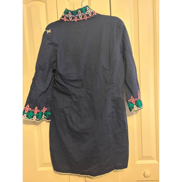 Jude Connally Navy Blue Embroidered Tunic Dress XL - Picture 7 of 7
